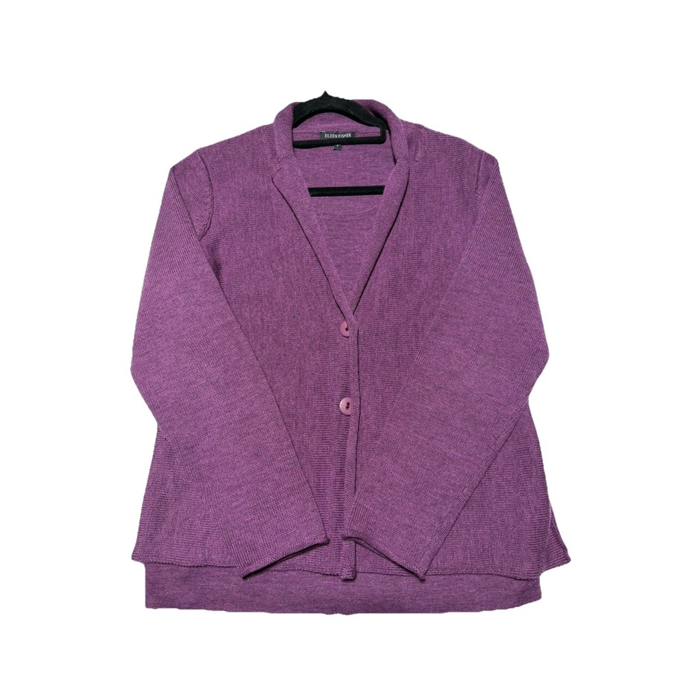 Eileen Fisher S 100% Wool 2 Piece Set Open Cardigan & S 100% Wool Knit Tank Top